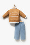 Boy's Bomber Jacket, Shirt, Wide Leg Jeans, 3-Piece Set 9102 Spr - 6