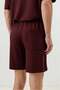 Burgundy Men's Shorts with Elastic Waist - 3