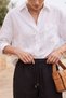 Women's Black Elastic Waist Jogger Pants with Pockets, Lace-Up, Comfortable Cut, Sports Casual Summer Trousers - 5