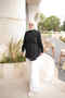 Black Tunic Shirt with Tie at the Waist - 3