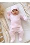 100% Cotton Openwork Baby Girl 5-Piece Hospital Discharge Set with Newborn Booties 0-3 Months Baby Pink - 7