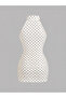 White Dress with Polka Dots, Halter Neck, Gathered, Stylish - 2