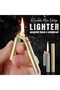 CigiLite Vintage Trench Kerosene Lighter, Refillable Metal Wick Lighter, Retro Nunchucks Style Design, Portable Windproof Flame for Kitchen Use & Outdoor Gifts (Golden) - 2