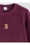 Bear Embroidered Girls' Fleece Pajama Set (W6) - 3