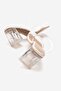 Women's Two-Strap Transparent Heeled Slippers Sandals Brovin White Skin - 3