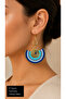 Handmade Blue Bead Embroidered Macrame Earrings Bohemian Ethnic Design Women's Earrings