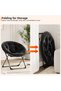 Folding Saucer Chair - Faux Fur Soft and Comfortable - Ideal for Bedroom, Living Room, Dormitory - Sturdy Frame - Suitable for Adults, Teens and Children - 7