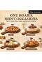 Acacia Wood Serving Board with Clear Acrylic Cover 44 cm for Pizza, Cake, Cheese, Cupcakes and Pastries, Round Paddle Board with Handle - 7