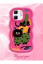 Infinix Hot 50I Compatible Case Camera Protector Red Silicone Couple Phone Case Cat Pattern - 2