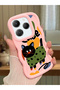 Infinix Hot 40 Compatible Case Camera Protector Pink Silicone Couple Phone Case Cat Pattern