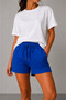 Women's Lace-Up Double Pocket Comfortable Cut Shorts - 2