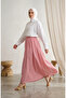 Viscose Fabric Elastic Waist Striped Skirt 0348-06 Red - 2