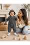Unisex Kids Baby Jeans Overalls with Hat (6/9/12/18) Months