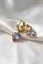 Gold Steel Dangle Hoop Earrings - 2