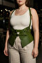 Plus Size Khaki Women's Belted Shoulder Strap Corset Style Waist Shaper - 5