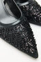 Heels 2638 - Black Women's Heels with Sequin Detail