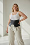 Plus Size Black Women's Leather Corset Belt Slim Waist Look - 2