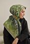 Twill Silk Scarf Classic Motif Green 90X90 - 2