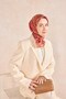 Twill Silk Scarf Royale Shawl Pattern Pink-Red 90