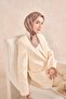 Twill Silk Scarf Minimal Pattern Brown 90X90 - 2