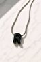 Silver Color Steel Letter''R'' Flat Chain Necklace - 2