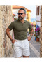Marenzo Men's Ribbed Linen Cotton Shorts - 6