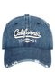 Women's California Embroidered Vintage Denim Hat Distressed Jeans Baseball Cap Hat - 2