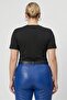 Women Solid Short Sleeve Bodysuit, Black - 4