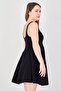 Women Plain Mini Dress, Black - 3