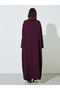 Burgundy Batwing Sleeves Open Front Abaya - 4