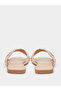 Beige Embellished Flat Sandals - 4