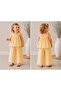 Yellow Plaid Poplin Fabric Straps Girls' Two-Piece Set & Jumpsuit - 2