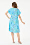 Turquoise Italian Floral Patterned Double Side Pocket Dress 38 - 44 Size - 5