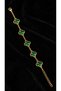 Women's Steel Bracelet - Clover Design with Green Crystal Stones, Set of 5 • Gift for Lover • Wife • Mother - 5
