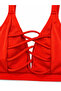 Plus Size Women's Bikini Top with Rope Detail and Adjustable Straps - 3
