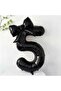 Black Bow and Black Number Foil Balloon Set