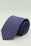 Navy Blue - Orange Small Pattern Italian Silk Tie Ik2510 - 5