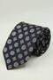 Dark Navy Blue Motif Patterned Italian Silk Tie İk2482 - 4