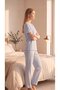 Bamboo Fabric Short Sleeve Ruffle and Bow Detail Polka Dot Pajama Set 22037-22038 - 2