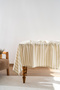 Olive Cotton Tablecloth – Green Striped - 6