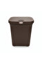 Delta Plastic Laundry Basket with Lid - 55 × 45 × 33 cm - Dark Brown