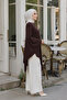Asymmetric Collar Long Transparent Poncho Cape - 80% Cotton - 4
