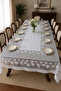 Handmade Tulle Fabric 12 Seater Large Size Tablecloth 217X175,5 cm Rectangular Decorative Dining Table Cloth - 2