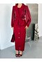 Imported Yoryo Chiffon & Crepe Fabric Button Detailed Slit Lined Special Design Dress - 6