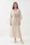 Beige Tie-Detail Bolero and Maxi Dress Set 7130
