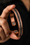 100% Pure Copper Magnetic Men's Bracelet with Double Row Germanium Detail, Adjustable - 4