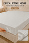 160X200 cm Ecru Double Elastic Fitted Sheet - 4