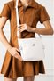 Women's White Soft Leather Daily Crossbody Bag – 3-Compartment Zippered Lined Convenient Women's Bag - 3