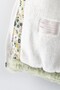 Floral Patterned Hooded Bow Detailed Plush Fur Lined Zippered Winter Girl's Coat-Coat - 3