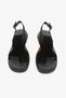 Black Suede Genuine Leather Flip-Flop Short Heeled Women's Daily Sandals - 6